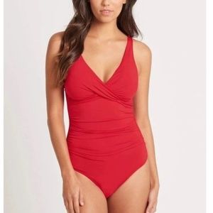 Sea Level Riviera Rib Cross Fro One Piece Swimsuit
